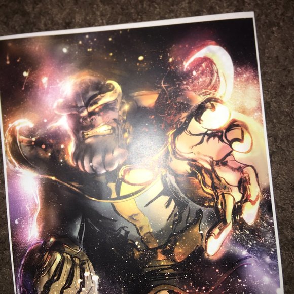 NEW, SIGNED Airborne Thanos (The Avengers, Infinity War, etc) Print - Picture 7 of 8